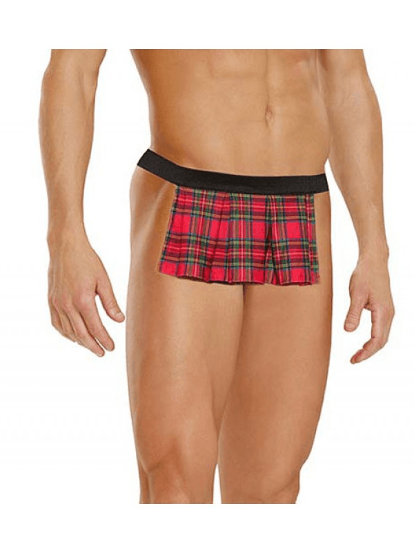 Mehsal Fantezi Arkası Açık Ekoseli Erkek Etek  MHS634592