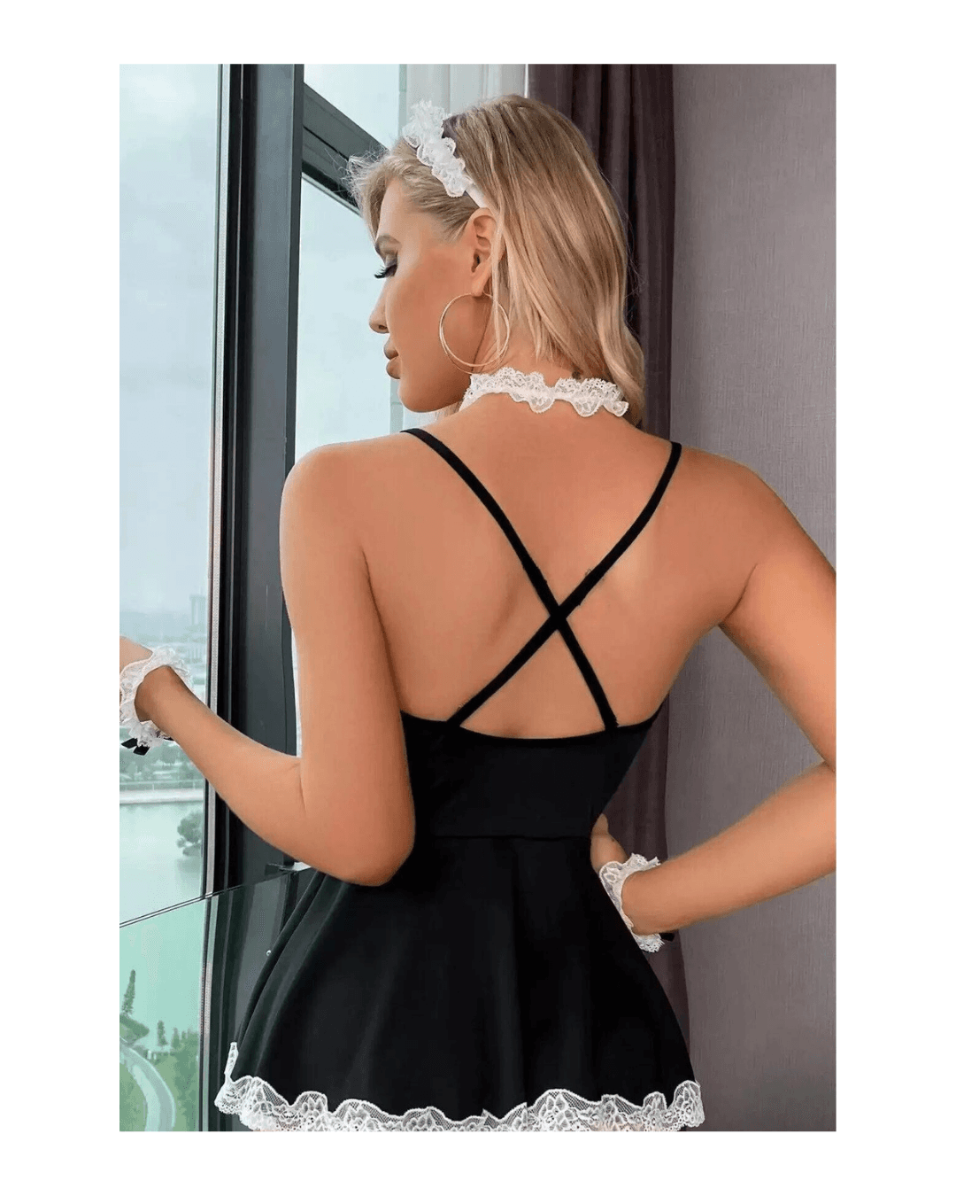 Tegan Fantazi Seksi Fiyonklu Tüllü  Dantelli  Hizmetçi Babydol Gecelik MHS639236 - 2
