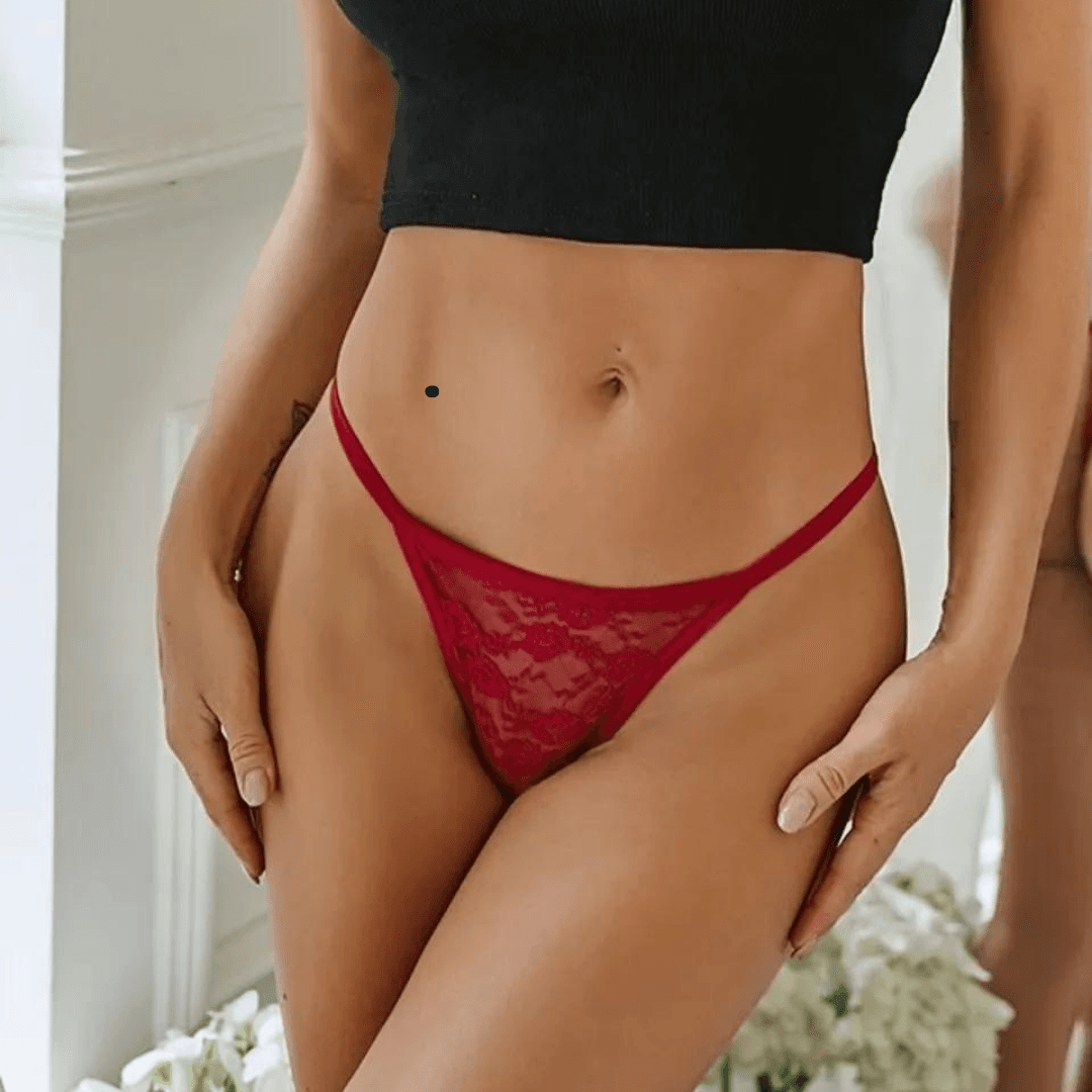 Tegan Fantazi Kırmızı Dantelli Kadın String - Tanga MHS638616 - 2