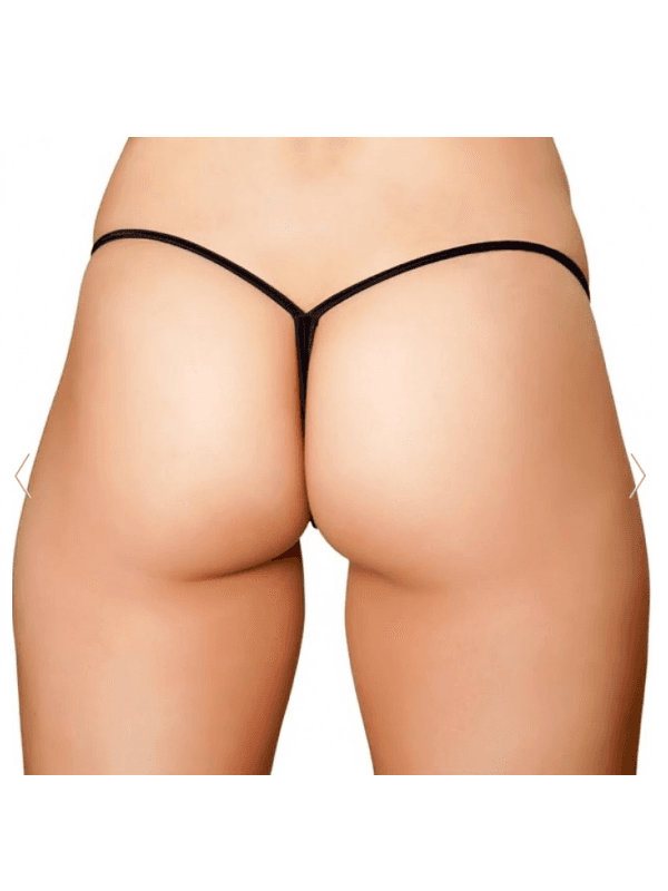 Tegan Fantezi Siyah Lame String Tanga MHS631288 - 2