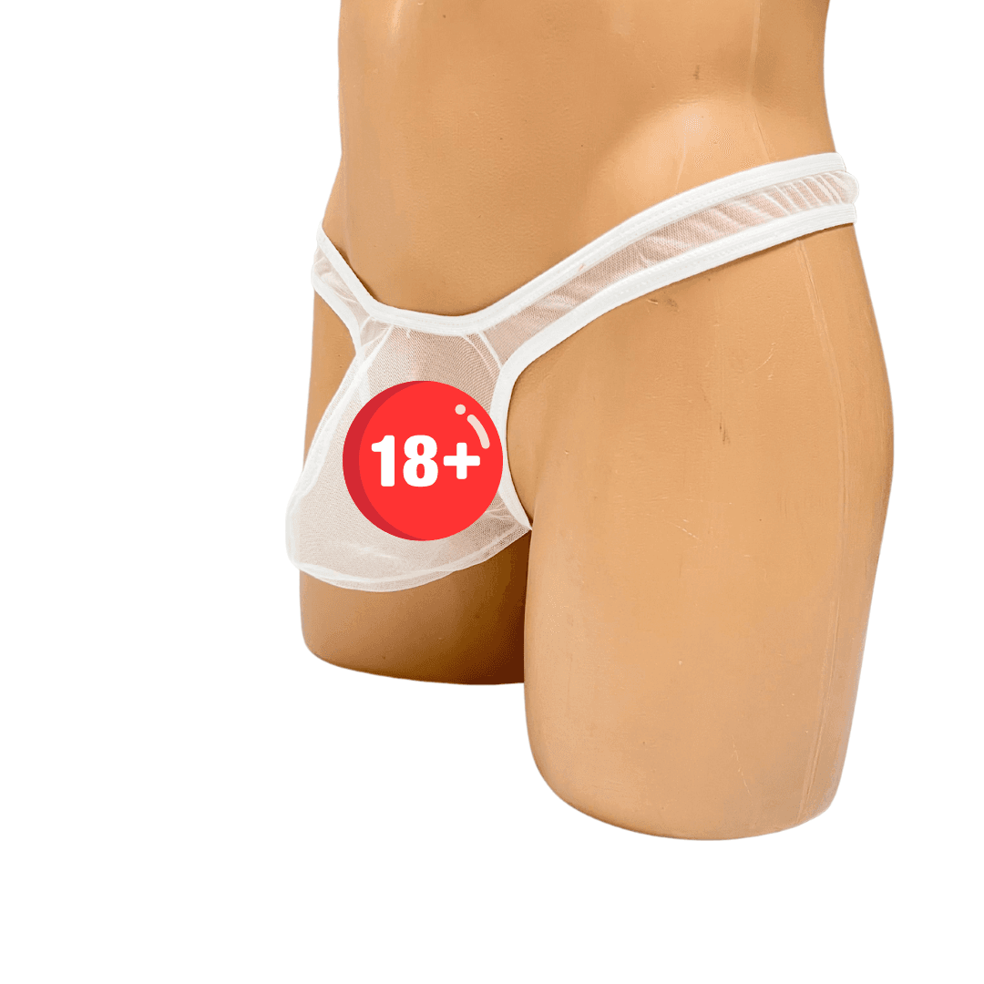 Tegan Fantezi Seksi Beyaz Transparan Erkek İç Çamaşırı MHS634584 - 2