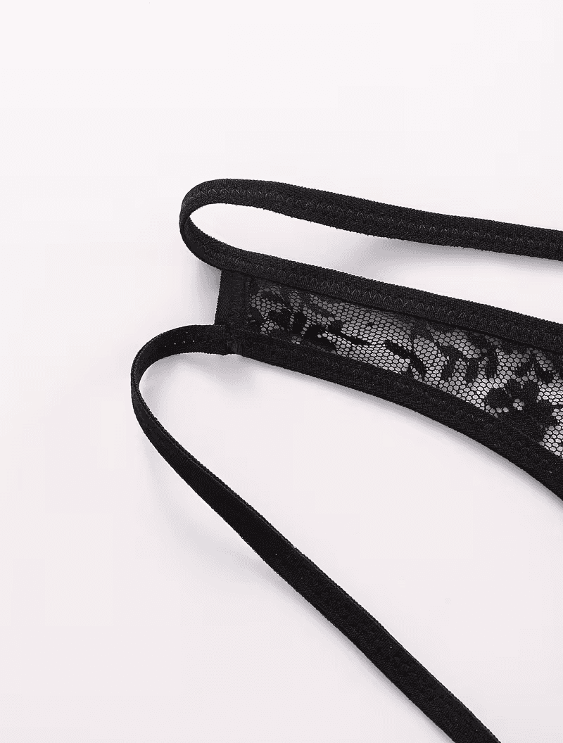 Tegan Seksi Dantelli Arkası Açık Seksi Siyah Erkek Külot MHS634626 - 6